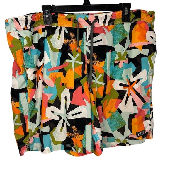 SAXX Ballpark Pouch Oh Buoy 2N1 Volley 7" Swim Trunks Shorts XL Asterix Tropix - Picture 1 of 6